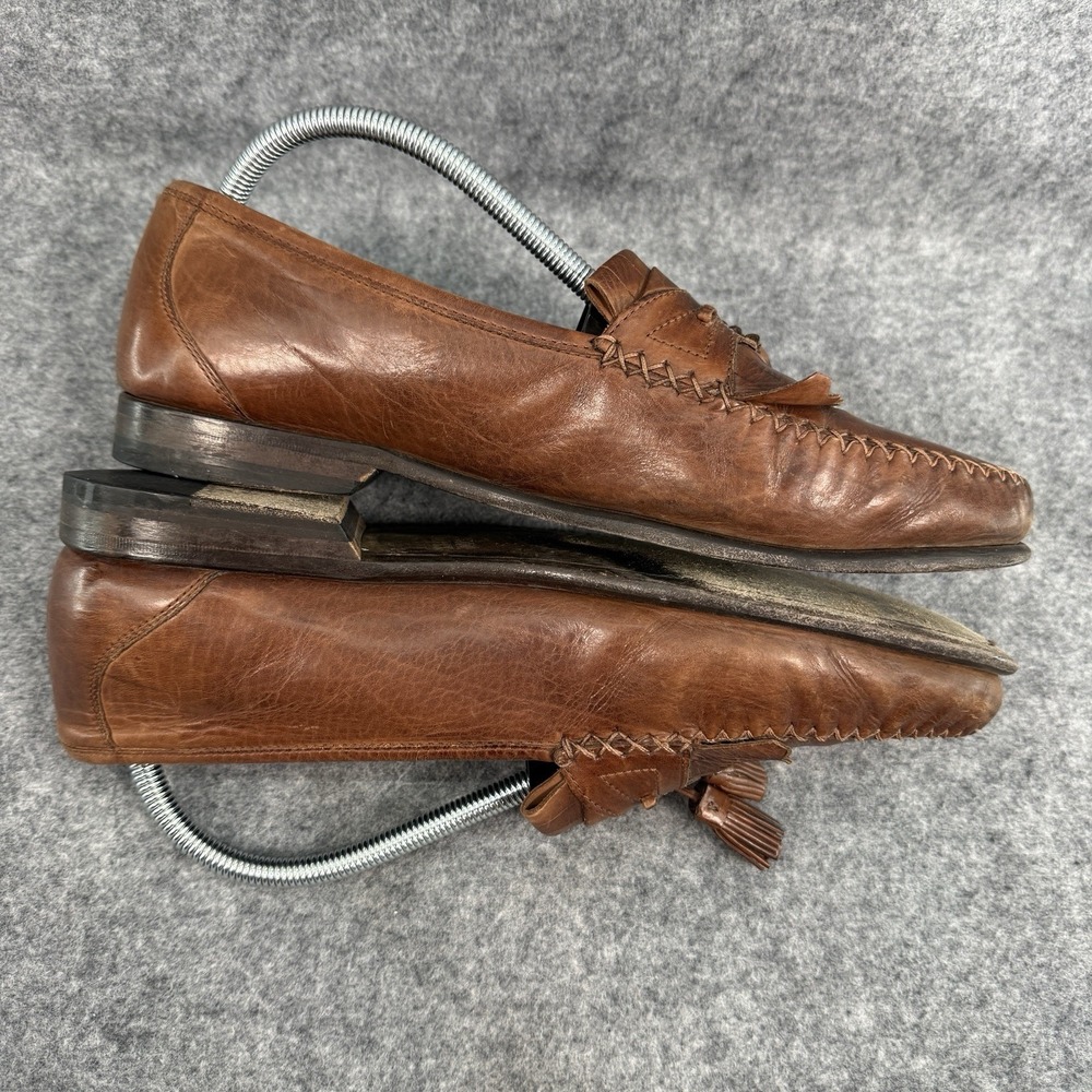JOHNSTON & MURPHY Tassel‎ Kilt Moc Toe Leather Brown Loafer Slip On Shoe Mens 11 - Picture 7 of 11